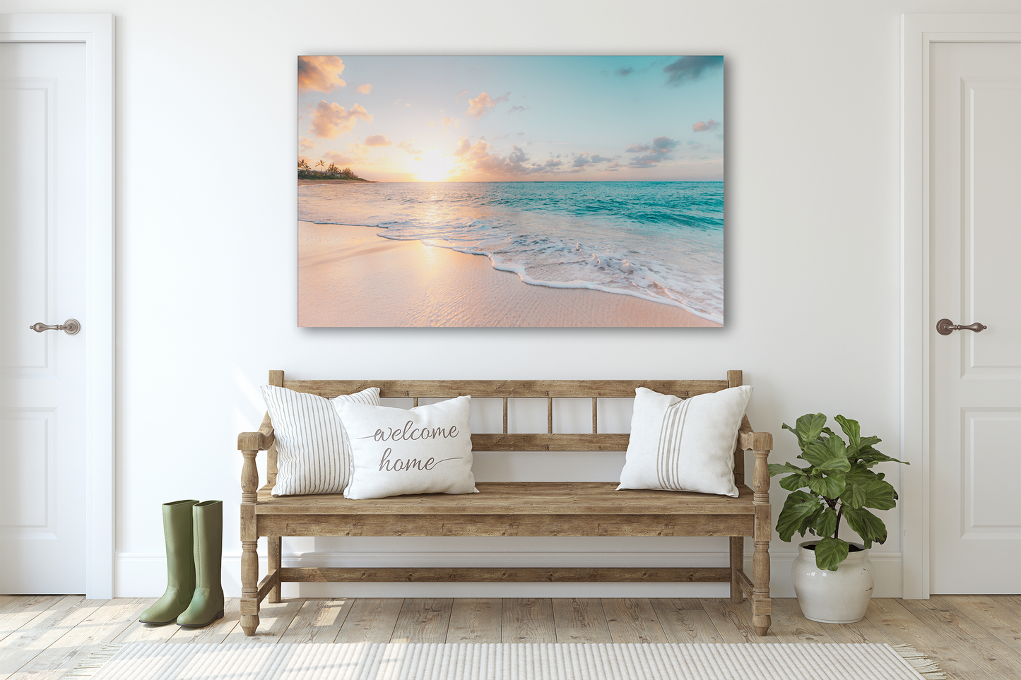 Glass Wall Art -Sea & Waves (18x28 inches - 46x72cm)