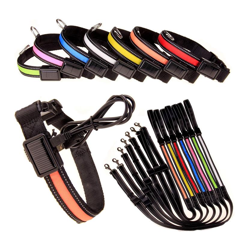 MatchMyStyle Luminous Guide Solar & USB Charge LED Dog Collar